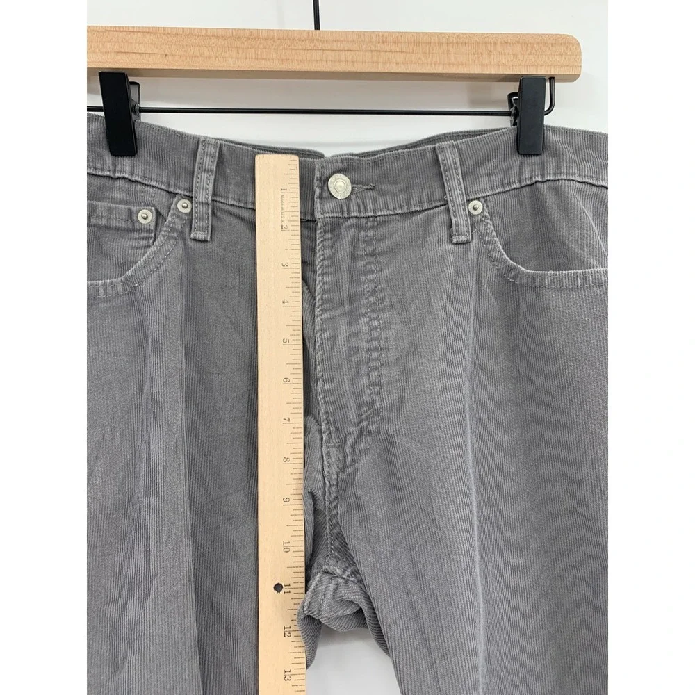 Levis 514 Corduroy Pants Mens 36x29 Gray Straight Leg Fall Preppy